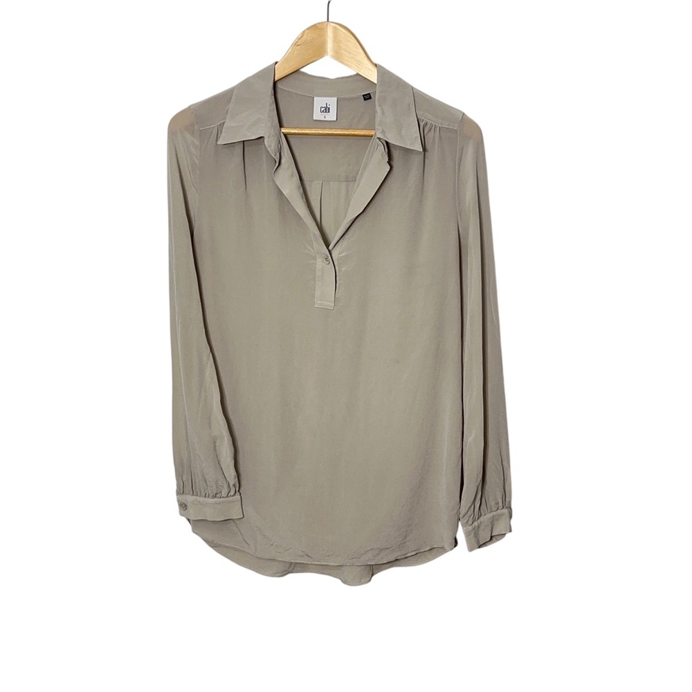 Cabi Silk Shirt Womens Size S Unlined Lightweight Neutral Office Autumn